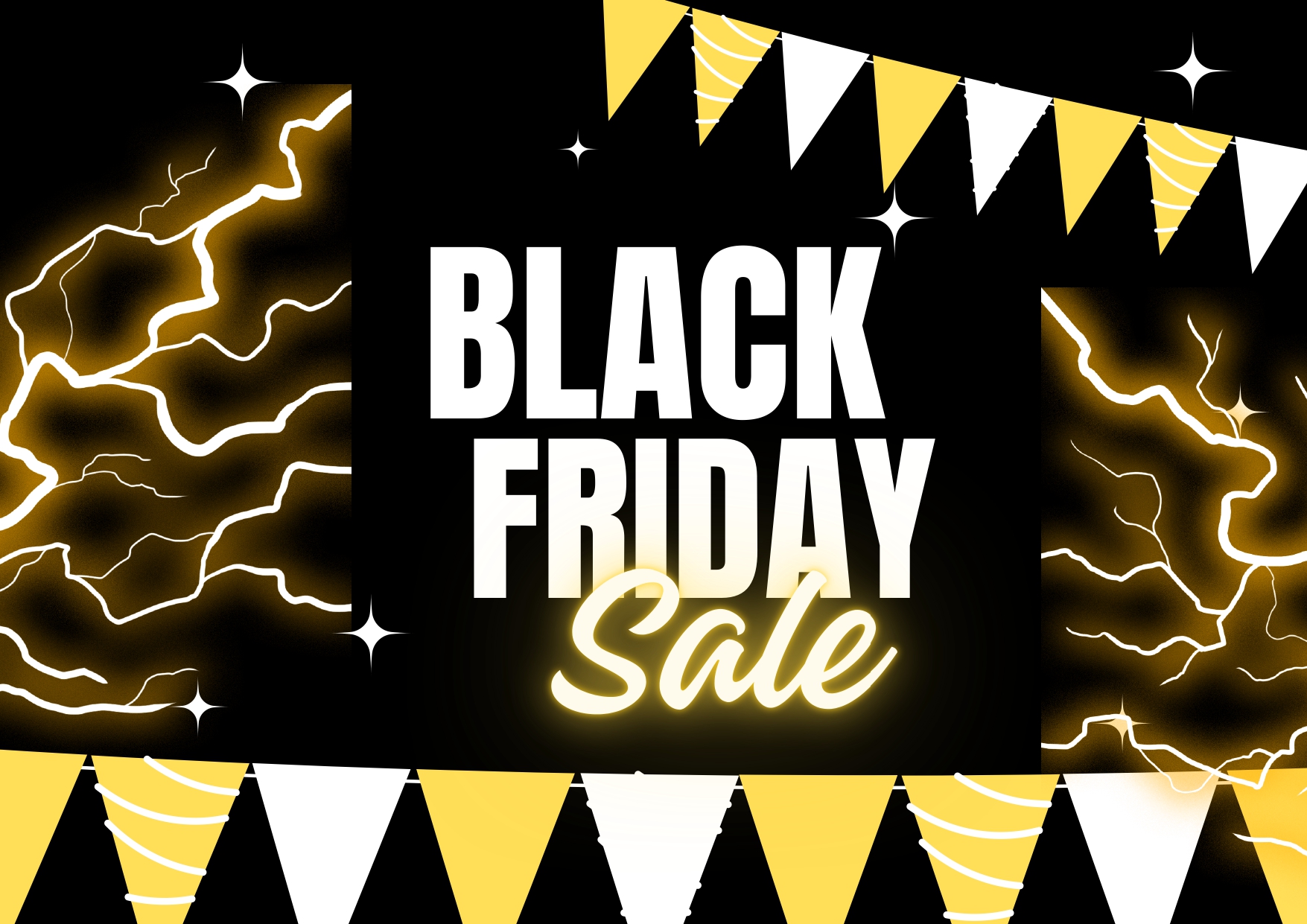 Affiche noir et jaune black friday